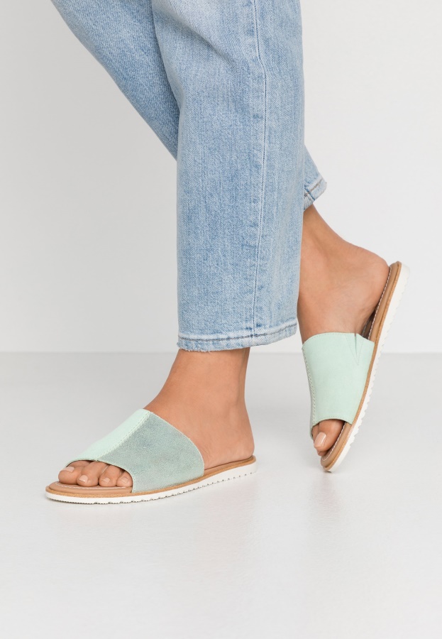 Sorel Ireland Ella Block Slide Mules Vivid Mint