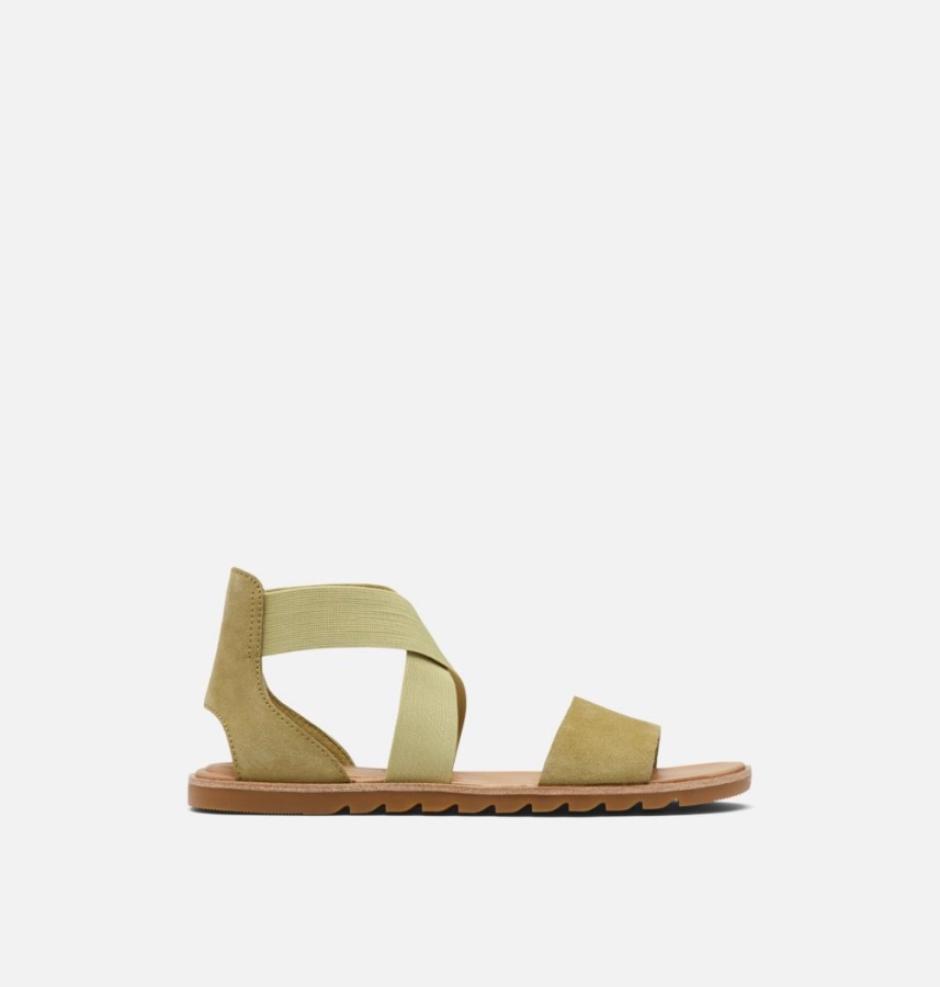 Sorel Ireland Olive Shade-Chalk Women's Ella Ii Flat Sandal