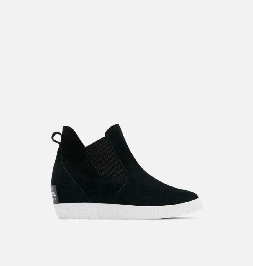 Women's Out N About Slip-On Wedge Bootie Black-White Sorel Ireland
